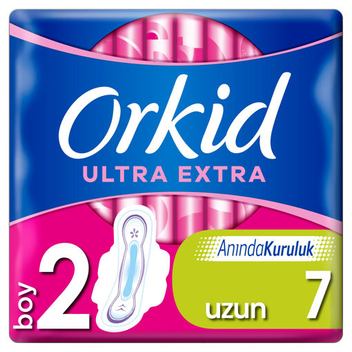 Orkid Ultra Extra Uzun Hijyenik Ped 7'li nin resmi