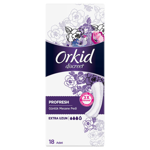 Orkid Discreet Profresh Extra Uzun Günlük Hijyenik Ped 18'li nin resmi