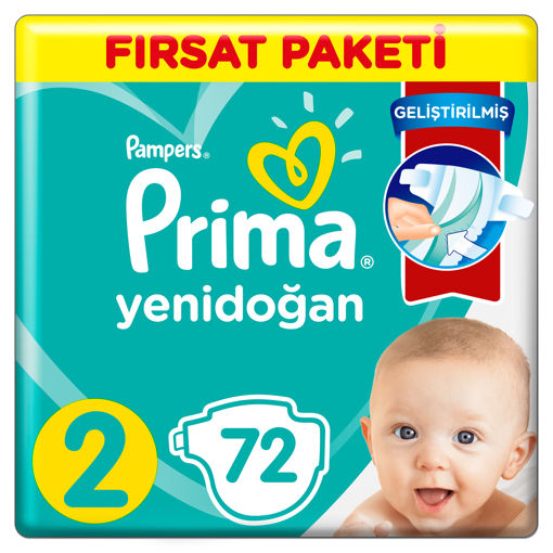 Prima Pampers Yenidoğan Fırsat Paketi Bebek Bezi Beden:2 72'li nin resmi