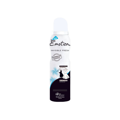 Emotion Invisible Fresh Black&White Sprey Deodorant 150 Ml nin resmi