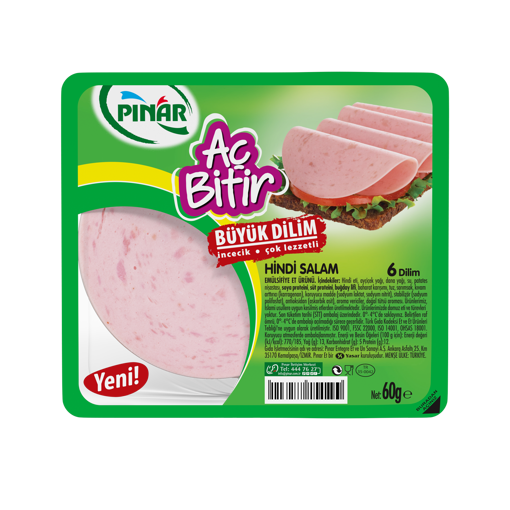 Pınar Aç Bitir Büyük Dilim Hindi Salam 60 Gr nin resmi