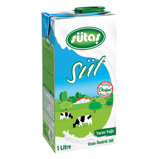 Sütaş Yarım Yağlı Uht Süt 1 Lt nin resmi