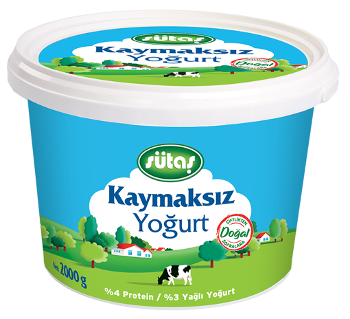 Sütaş Kaymaksız Yoğurt 2000 Gr nin resmi