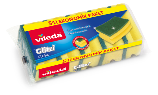 Vileda Yeşil Oluklu Bulaşık Süngeri 5'li nin resmi