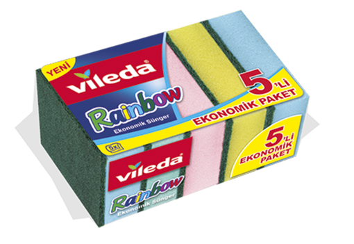 Vileda Rainbow Bulaşık Süngeri 5'li nin resmi