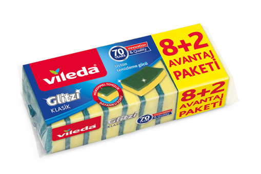 Vileda Yeşil Bulaşık Süngeri 8'li nin resmi
