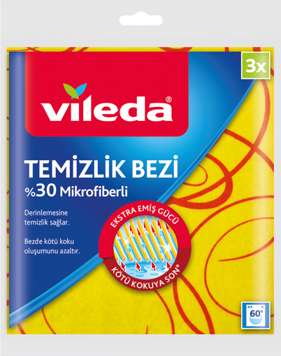 Vileda %30 Mikrofiberli Temizlik Bezi 3'lü nin resmi