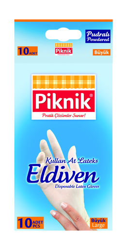 Piknik Kullan At Lateks Büyük Boy Eldiven 10'lu nin resmi