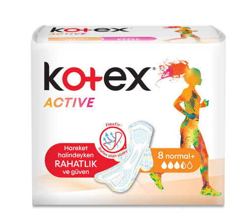 Kotex Active Normal Hijyenik Ped 8'li nin resmi
