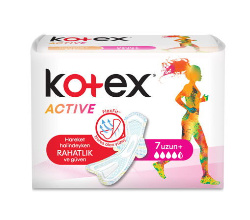 Kotex Active Uzun Hijyenik Ped 7'li nin resmi