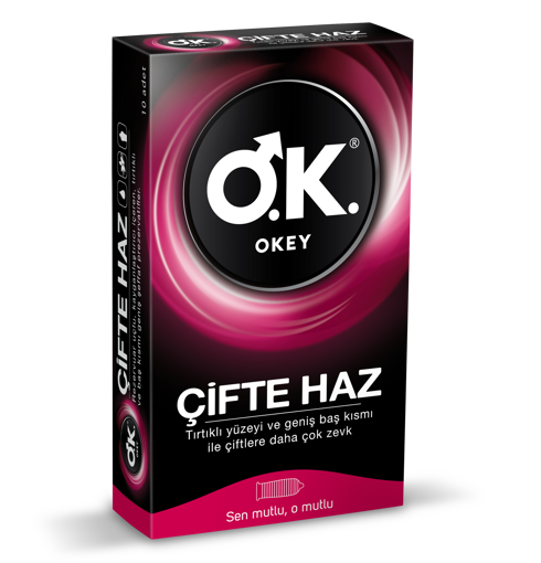 Okey Çifte Haz Prezervatif 10'lu nin resmi