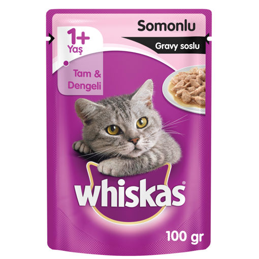 Whiskas Pouch Somonlu Kedi Maması 85 Gr nin resmi