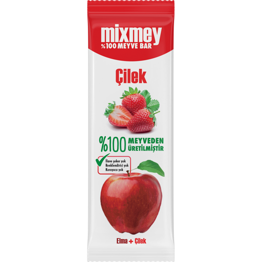 Mixmey Çilek&Elma %100 Meyve Bar 20 Gr nin resmi