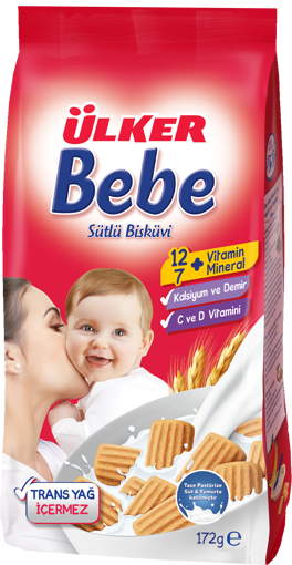 Ülker Bebe Sütlü Bisküvi 172 Gr nin resmi
