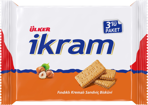 Ülker İkram Fındıklı Kremalı Bisküvi 3*84 Gr nin resmi