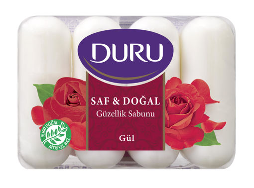 Duru Saf ve Doğal Gül Kokulu Güzellik Sabunu 4*70 Gr nin resmi