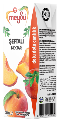 Meysu Şeftali Nektar 200 Ml nin resmi