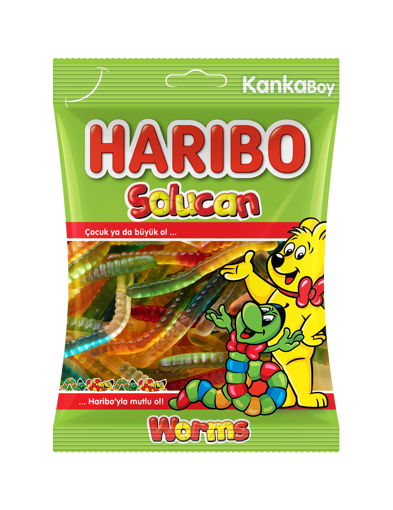 Haribo Worms (Solucan) 80 Gr nin resmi