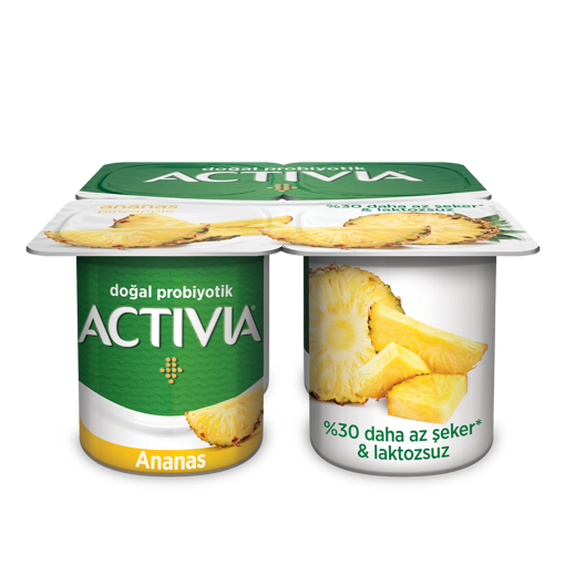 Activia Doğal Probiyotikli Ananaslı Yoğurt 4*100 Gr nin resmi