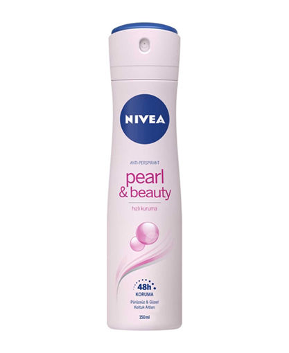 Nivea Invisible Black&White Pearl&Beauty Sprey Deodorant 150 ML nin resmi