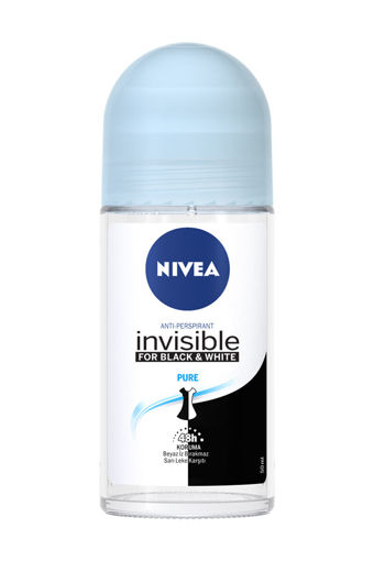Nivea Invisible Black&White Pure Roll-On Deodorant 50 Ml nin resmi