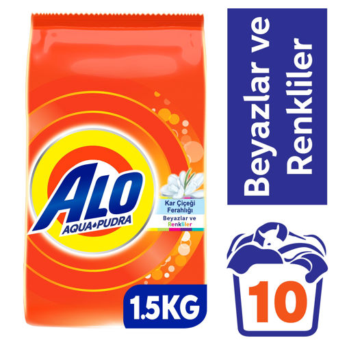 Alo Kar Çiçeği Ferahlığı Beyaz&Renkliler için Toz Çamaşır Deterjanı 1,5 Kg nin resmi