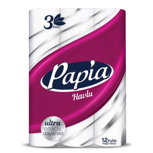 Papia 3 Katlı Kağıt Havlu 12'li nin resmi