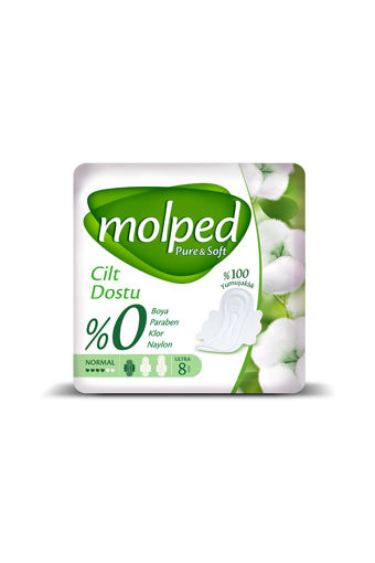 Molped Pure&Soft Normal Hijyenik Ped 8'li nin resmi