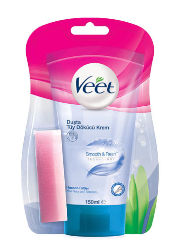 Veet Hassas Ciltler İçin Duşta Tüy Dökücü Krem 150 Ml nin resmi