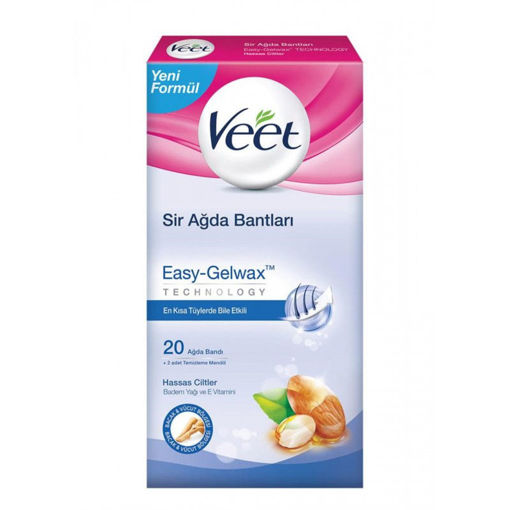 Veet Easy-Gelwax Hassas Ciltler İçin Soğuk Ağda Bandı 20'li nin resmi