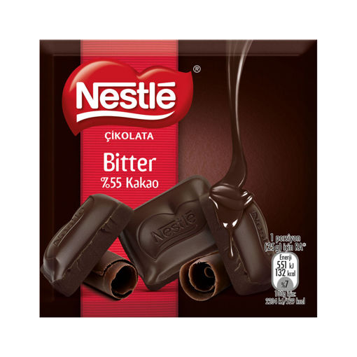 Nestle Bitter Kare Çikolata 60 Gr nin resmi