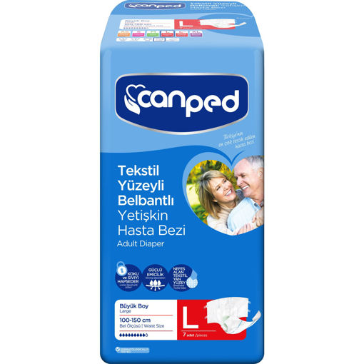 Canped Belbantlı L Büyük Boy Yetişkin Hasta Bezi 7'li nin resmi