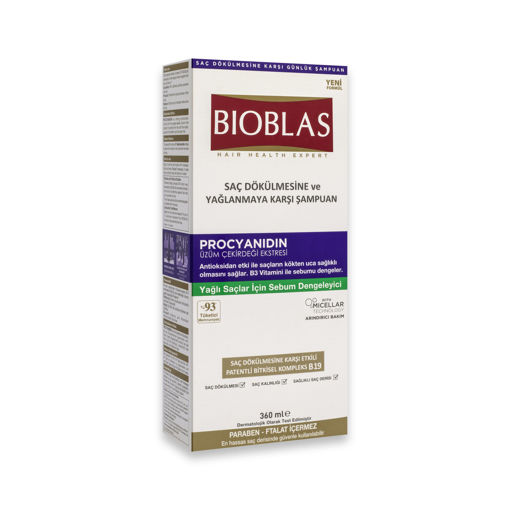 Bioblas Saç Dökülmesine ve Yağlanmaya Karşı Şampuan 360 Ml nin resmi