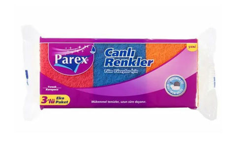 Parex Canlı Renkler Oluklu Sünger 3'lü nin resmi