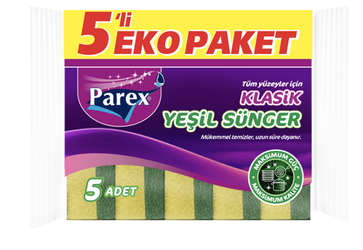 Parex Klasik Yeşil Bulaşık Süngeri 5'li nin resmi
