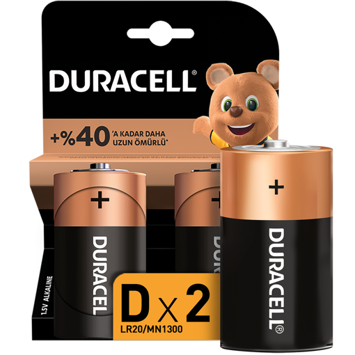 Duracell D Beden Alkalin Büyük Boy Pil 2'li nin resmi