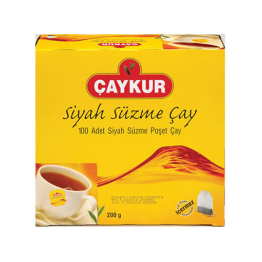 Çaykur Siyah Süzme Bardak Poşet Çay 100'lü 200 Gr nin resmi