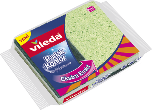 Vileda Parlak Konfor Ekstra Emici Sünger 2'li nin resmi