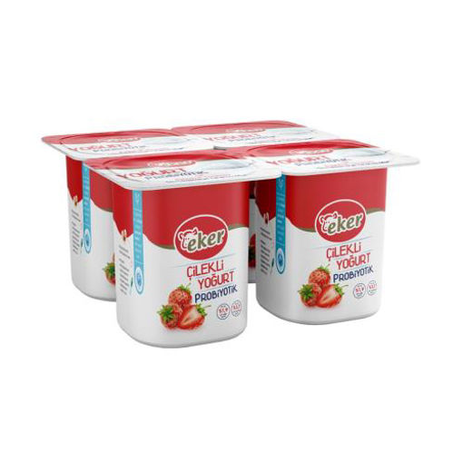 Eker Çilekli Probiyotik Yoğurt 4*100 Gr nin resmi
