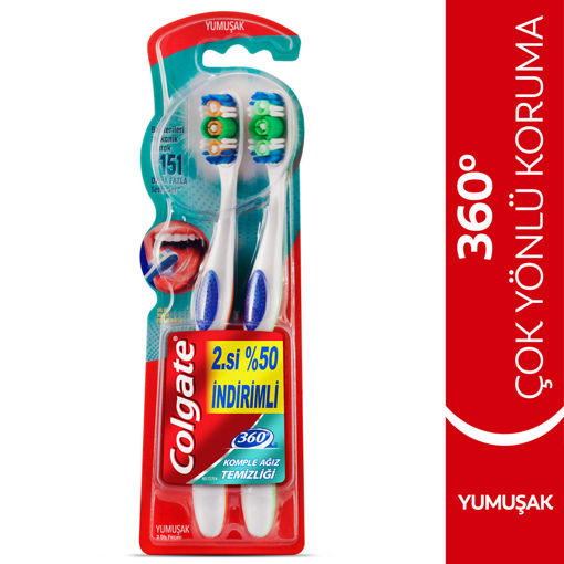 Colgate 360 Optik Beyaz Yumuşak Diş Fırçası 1+1 nin resmi