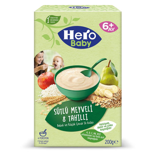 Hero Baby Meyveli 8 Tahıllı Kaşık Maması 200 Gr nin resmi