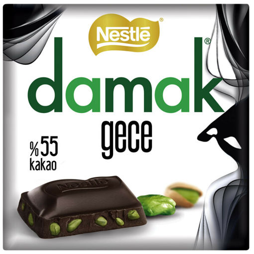 Nestle Damak Gece Antep Fıstıklı Kare Bitter Çikolata 65 Gr nin resmi