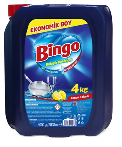 Bingo Limon Kokulu Sıvı Bulaşık Deterjanı 4 Kg nin resmi