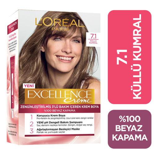 L'Oreal Paris Excellence Creme 7.1 Küllü Kumral Saç Boyası nin resmi