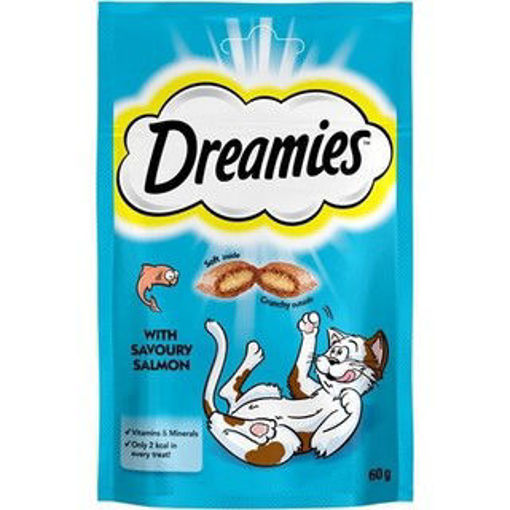 Dreamies Somonlu Yetişkin ve Yavru Kediler için Tamamlayıcı Ödül Bisküvisi 60 Gr nin resmi