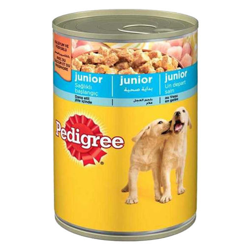 Pedigree Junior Tavuk Etli Konserve Yavru Köpek Maması 400 Gr nin resmi