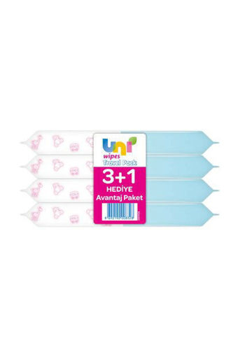 Uni Wipes Travel Pack Islak Havlu 3+1 Avantaj Paket nin resmi