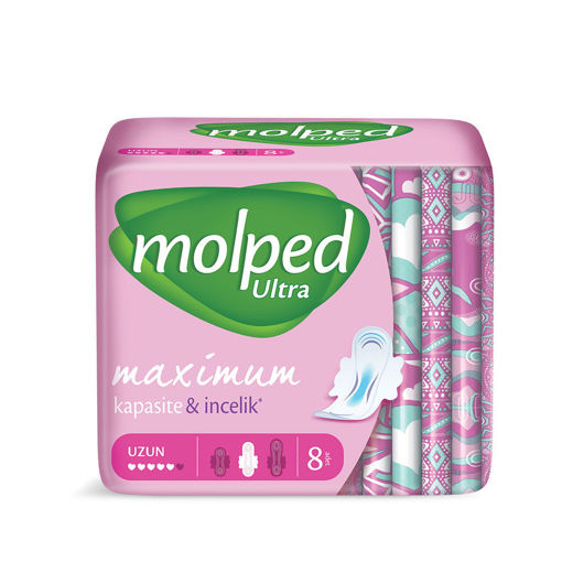 Molped Ultra Uzun Hijyenik Ped 8'li nin resmi