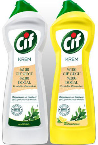 Cif Krem Amonyaklı Mutfak ve Banyo Temizleyici 750 Ml + Cif Krem Limon Kokulu Mutfak ve Banyo Temizleyici 750 Ml nin resmi