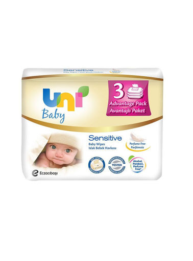 Uni Baby Sensitive Islak Bebek Havlusu 3'lü nin resmi
